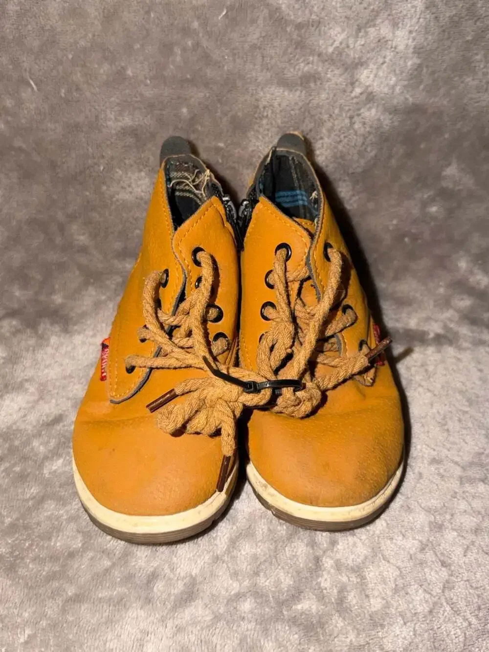 Danglia Sport Baby Chukka Booties Tan Faux Leather